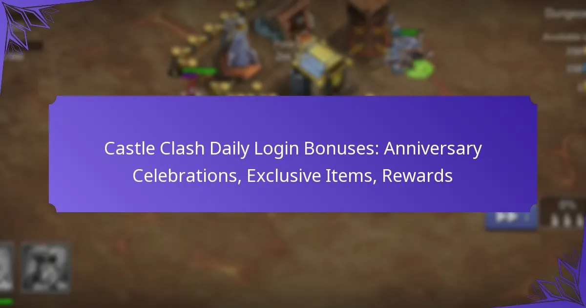 Castle Clash Daily Login Bonuses: Anniversary Celebrations, Exclusive Items, Rewards