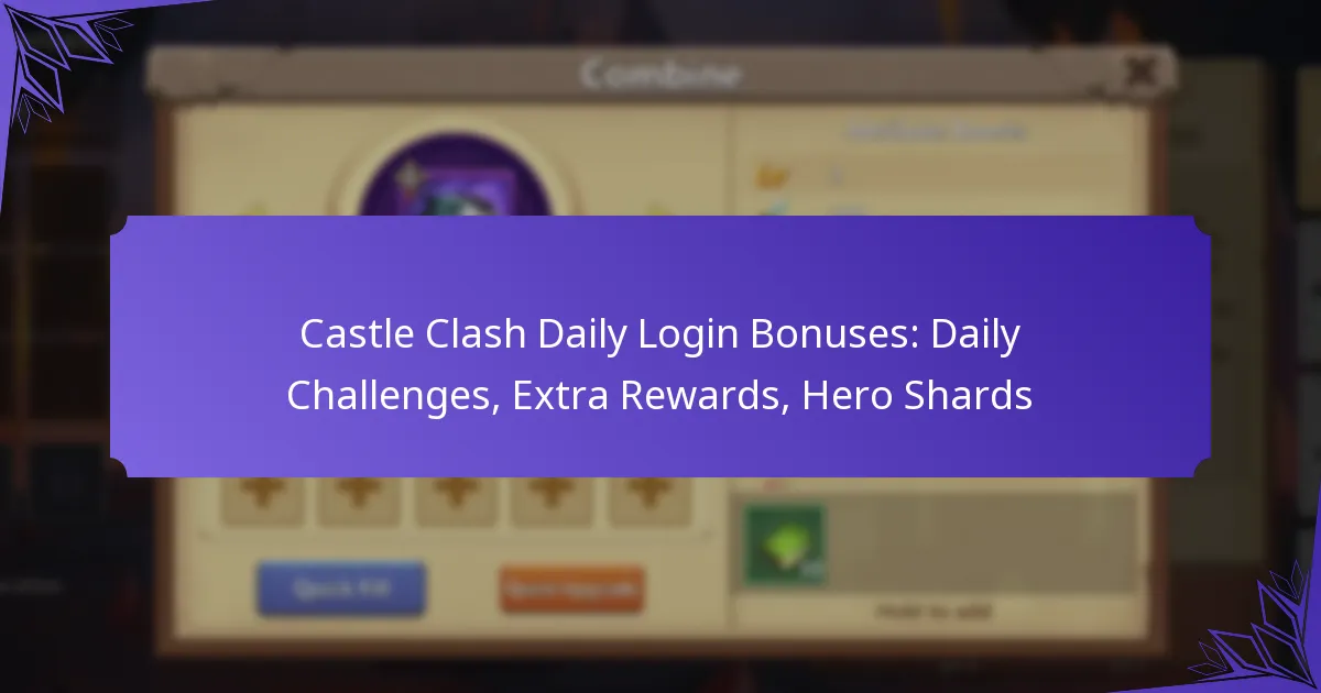 Castle Clash Daily Login Bonuses: Daily Challenges, Extra Rewards, Hero Shards