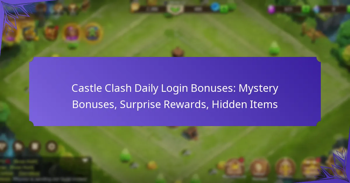 Castle Clash Daily Login Bonuses: Mystery Bonuses, Surprise Rewards, Hidden Items