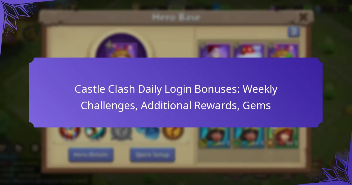 Castle Clash Daily Login Bonuses: Weekly Challenges, Additional Rewards, Gems