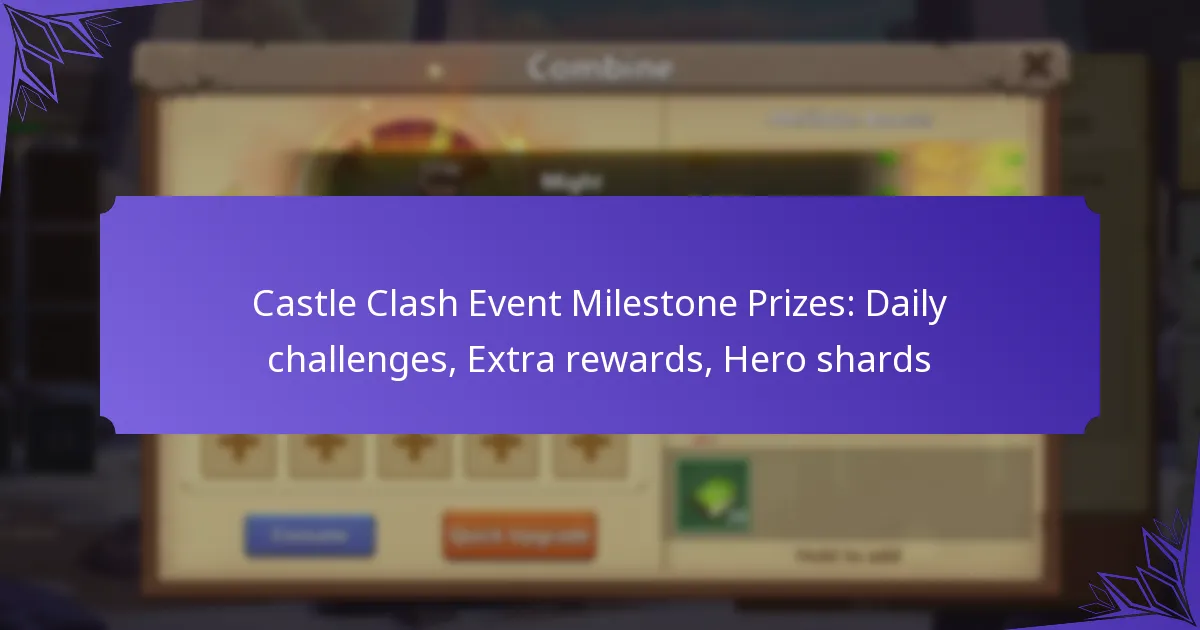 Castle Clash Event Milestone Prizes: Daily challenges, Extra rewards, Hero shards