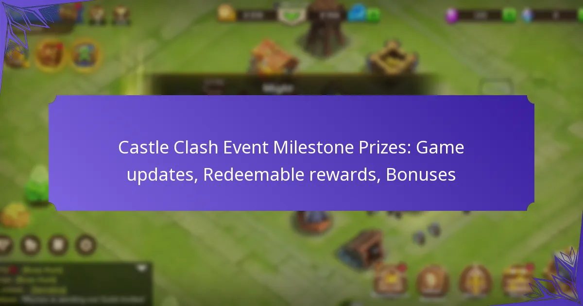 Castle Clash Event Milestone Prizes: Game updates, Redeemable rewards, Bonuses