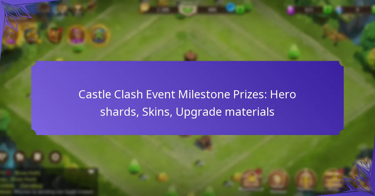 Castle Clash Event Milestone Prizes: Hero shards, Skins, Upgrade materials