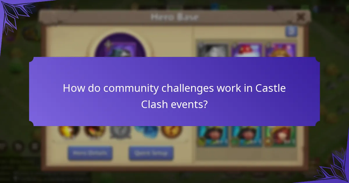 How do community challenges work in Castle Clash events?